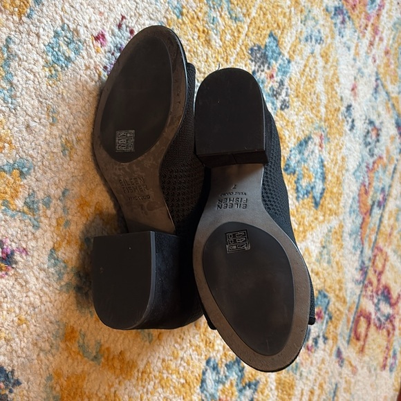 Eileen Fisher Black Peep Toe Booties - Picture 4 of 5